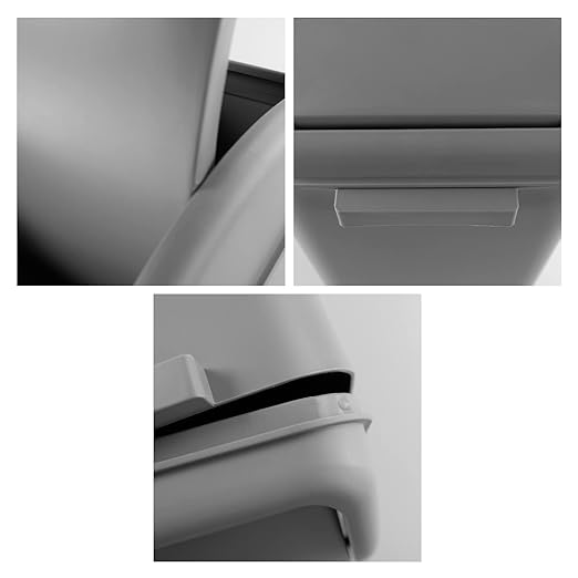 Plastic Trash Bin with Swing Lid 16 L Small Garbage Bins Grey
