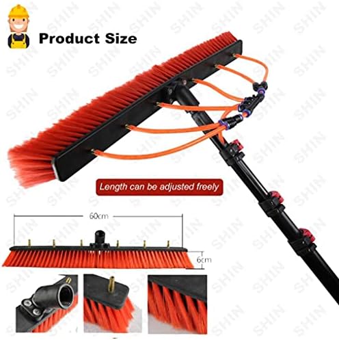 Glass Cleaning Brush Home Water Fed Telescopic Pole Kit Solar Panel Brush Rotating for Photovoltaic PanelWindow Cleaning Brush Window Cleaning Pole Window Cleaner Kit Water/Hose Fed Pole