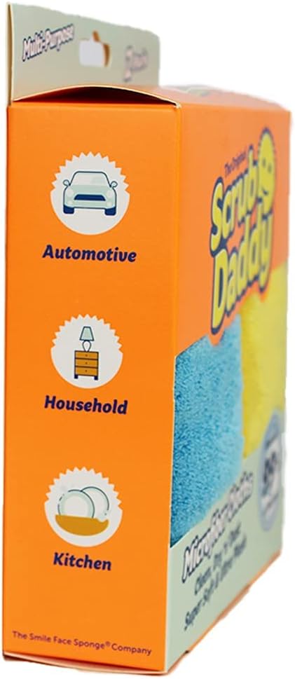 Scrab Daddy Microfibre Cloth - Blue and Yellow Twin Pack