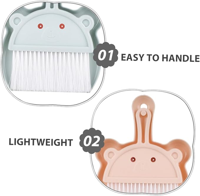 Didiseaon 6 Sets Mini Broom and Dustpan Set Portable Handheld Brush and Dustpan for Desk Bookshelf Kitchen Cleaning Lightweight and Compact Design for Small Spaces