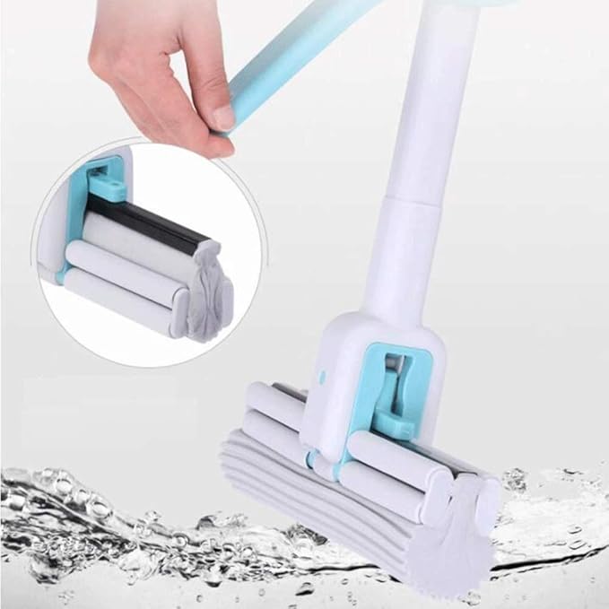 Mop - Flat Mop Spin Mop Wet/Dry Floor Cleaning2 Reusable Mop Pads with Long