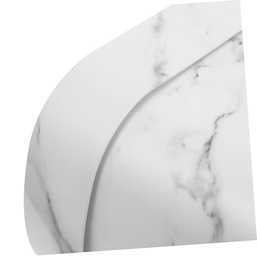 OUNONA Marble Trash Can Bathroom Decorative Waste Basket Small Trash Can for Bathroom