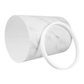 Cabilock Marble Pattern Bathroom Wastebasket with Press Ring Large Capacity Plastic Trash Can for Home Office Round Rubbish Bin for Living Room and Bathroom