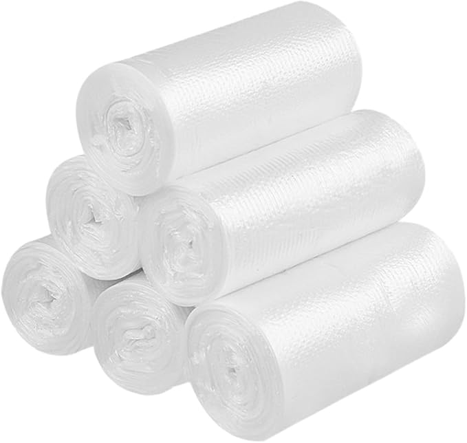 6 Rolls Thickened Small Trash Bags Disposable Plastic Garbage Can Liners for Bathroom and Bedroom Wastebaskets 45×50cm 30 Bags Per Roll