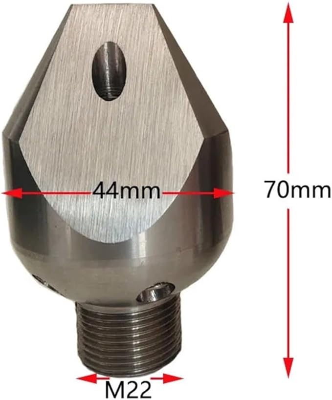 High-Pressure Nozzle Small Puncture Stainless Steel Dredging Washing Machine Accessories Mine Dredging Sewer Water Mouse Nozzle (Color : M22 Male Thread) WANGZC001