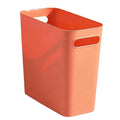 2.4 Gallon Slim Trash Can Small Plastic Wastebasket for Bathroom Office Kitchen Narrow Space Under Sink or Desk (Orange)