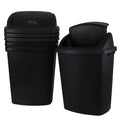 10 Gallon Plastic Garbage Bin with Lid Swing Top Waste Container Kitchen Trash Can with Swing Lid Black 4 Packs