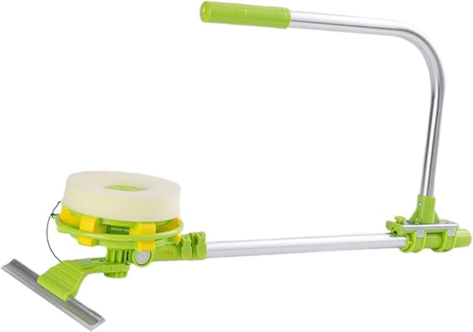 Window Cleaner Squeegee External Window Washer U Shape Window Cleaner Window Squeegee with Long Handle for Car Windshield Tiles Wall Clean (Round Head)