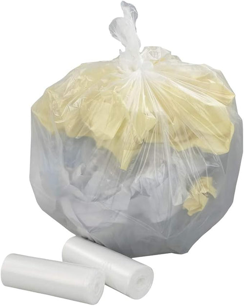 13 Gallon Kitchen Trash Bags White Trash Bin Bags 150 Counts/6 Rolls