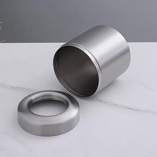 Small Trash Can 1.5l Mini Garbage Bin 304 Stainless Steel Round Bathroom Office Desk Countertop Wastebasket Without Lid