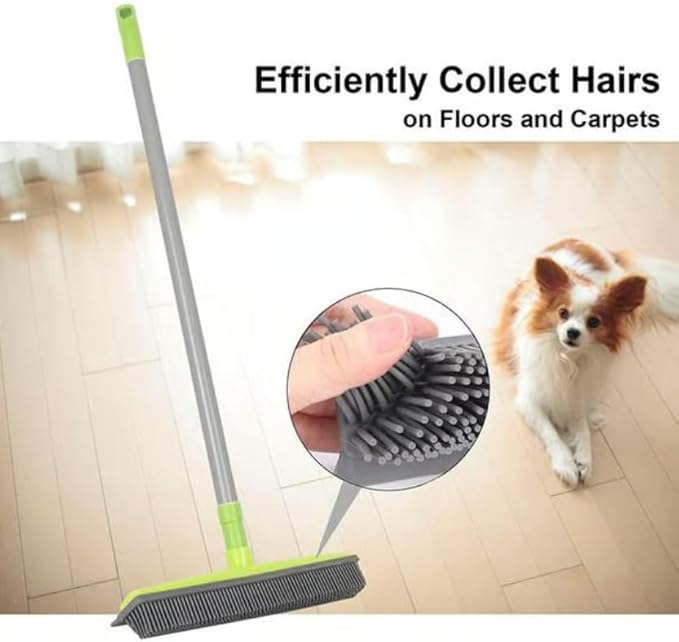 Ultimate Pet Hair Removal Broom | Adjustable Dog &amp Cat Hair Remover for Carpet | ShedStopper Tool for Effortless &amp Quick Pet Hair Cleaning—Perfect for Multi-Pet Homes(Green)