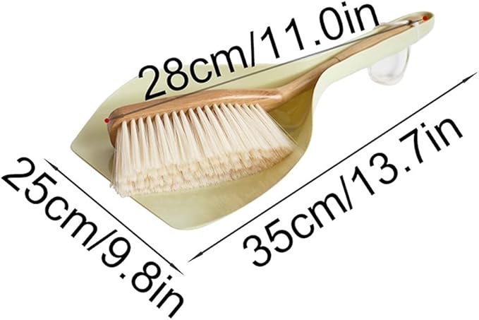 VALGRE Precipitator Handheld Comfort Grip Dustpan and Brush Set Dust Pan and Hand Broom for Home RV Pet Lovers Cleaning Tools Long Wood Handle dust Catcher(Blue)