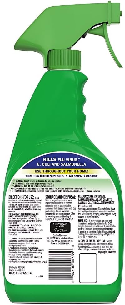Fantastik Lemon Scent Multi-Purpose Cleaner Spray 32 oz Bundle with Microfiber Cloth - Multi-Surface Cleaner - Removes Grease &amp Grime - Leaves a Fresh Clean Finish - (6 Items)