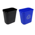 Rectangular 3.5 Gallon Commercial Office Trash and Recycling Combo Bins Wastebasket Deskside Bins for Office Kitchen Under Desk Under Sink (Trash and Recycling 3.5 Gallon)