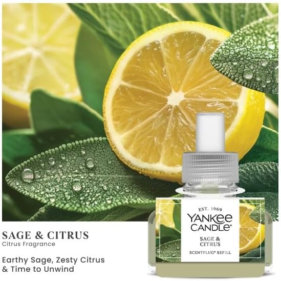 Yankee Candle ScentPlug Refills - Midsummer Night Sage &amp Citrus Coconut Beach Sun &amp Sand (Pack of 4)