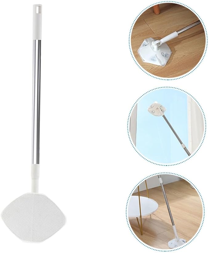 Rotating Dust Mop Facial Cleansing Tissue Pad No-wash Design Triangular Dust Mop for Hardwood Floors Suitable for Home Cleaning