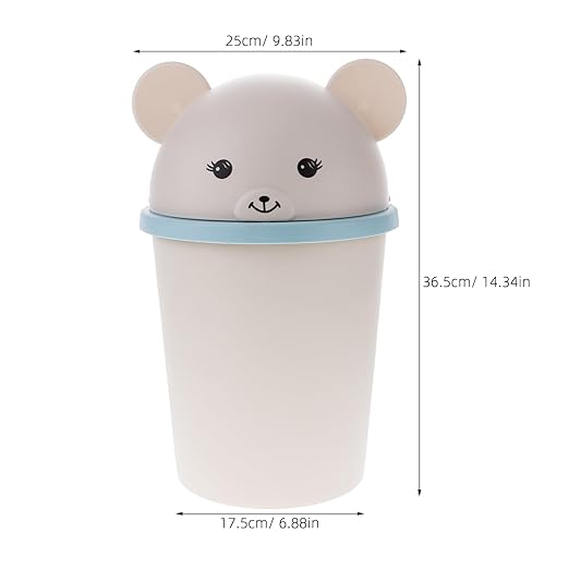 Unomor Desktop Trash Bin with Swing Lid Cute Wastebasket for Home Office for Living Bedroom and Desk Organization Odor Reducing Design
