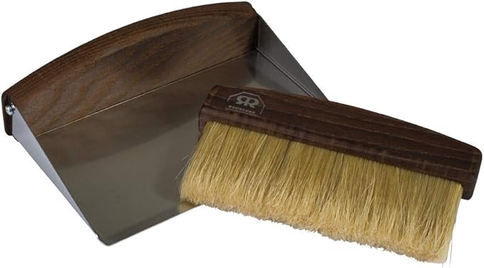 Redecker Oiled Thermowood Table Sweeping Set 6-1/4-Inches by 4-1/8-Inches
