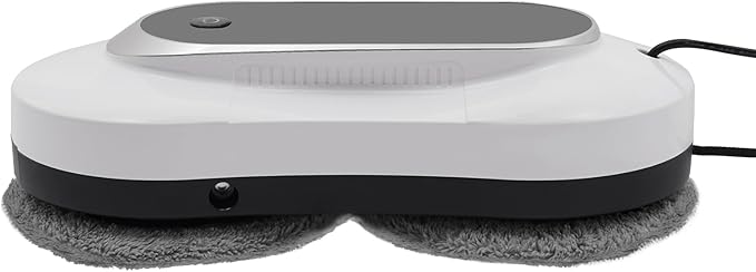 Window Cleaner RobotFour-way Dual Spray Nozzles Smart Glass Cleaning Robot with 10 RagsSmart NavigationRemote Control 3200pa Strong Suction Window Cleaning Robot for Smooth Surfaces (White)