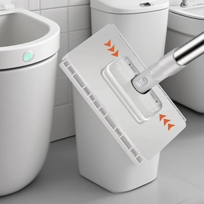 Lazy Mop Wet and Dry Automatic Convenient Cloth Changing Mini Mop Magic Cleaning Cloth 6 Zero Touch Mini Clip Mops Disposable Dust Click Mops for Multi Cleaning (White*2)