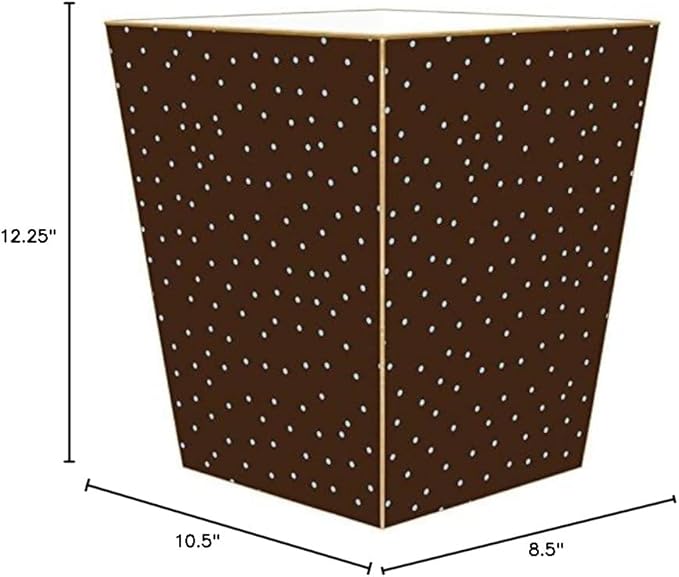 Marye-Kelley WB865-Brown &amp Blue Tiny Dot Wastepaper Basket