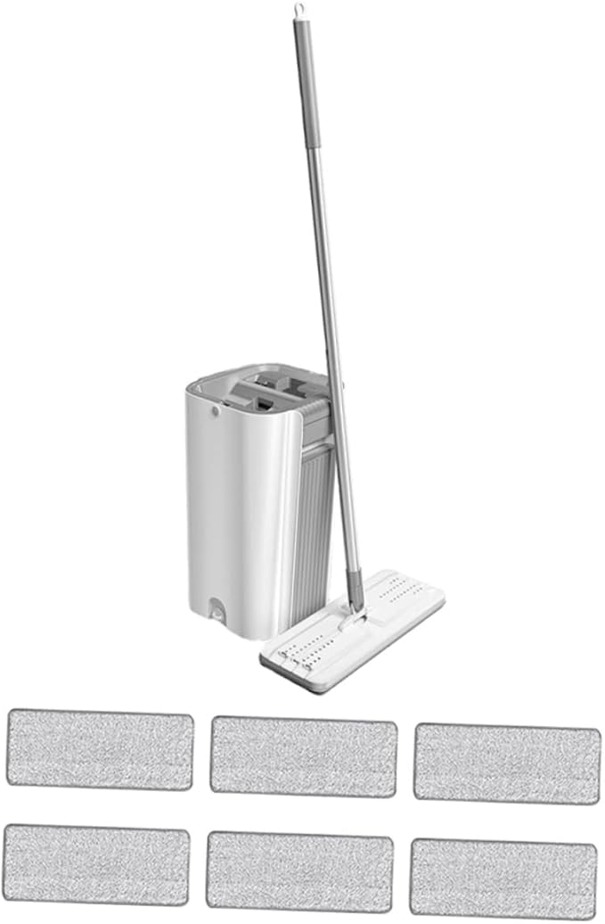 GLEAVI Lazy Mop Microfiber Cleaning Pad Self-Washing Floor Mop Set for Household Use Sturdy and Easy to Use Compatible Hardwood and Tile Floors