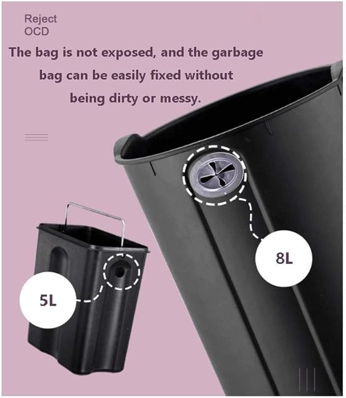 NOLLAM Bote Fog Purple Trash Can w/Lid Stainless Steel Foot-Operated Waste Paper Basket Blocking Smell Indoor Garbage Can for Hotel/Home/Bedroom/Kitchen Kitchen Office