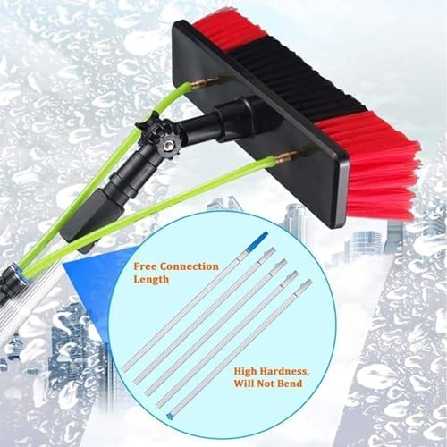 Professional Window Cleaning Kit - Extendable 30cm Rotating Brush for Indoor/Outdoor Use - Streak-Free Shine Glass Cleaning Tools for High Windows