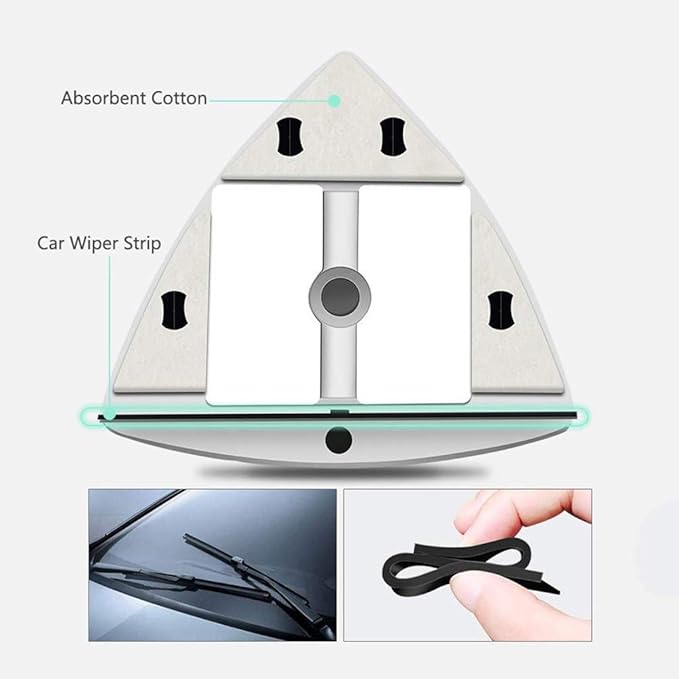 Light Green Glass WipeHome Side Magnetic Window Cleaner Glass Surface Brush Wiper Tools with Ergonomic Design