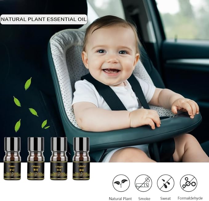 Helicopter Solar Car Air Freshener Refill Set Solar Essential Oil Refill Perfume Oil for Car Air Fresheners(4 Packs)