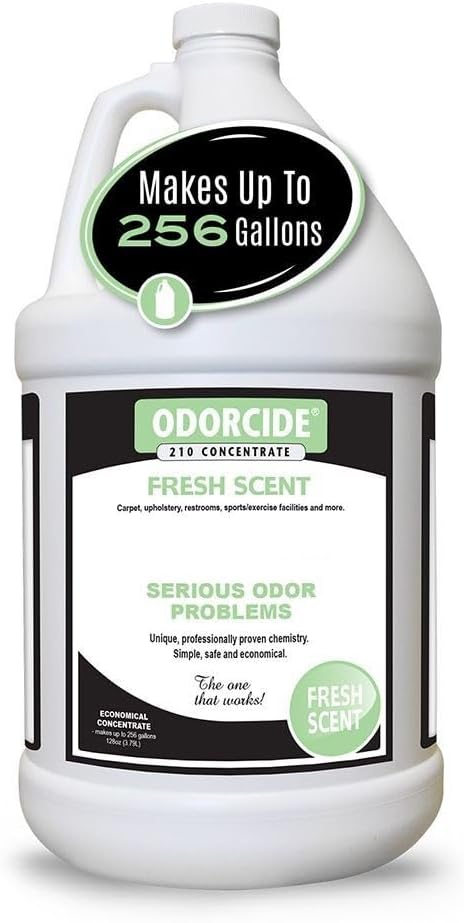 Odorcide Fresh Scent Odor Eliminator Concentrate – Odor Eliminator for Strong Odor on Carpet Hardwood &amp More – Smoke Sweat &amp Pet Odor Eliminator for Home w/Non-Enzymatic Formula 1 Gallon