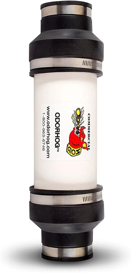 OdorHog Vent Stack Pipe Filter PVC Inline Model - Removes Outdoor Septic and Sewer Odor Problems (2.0-inch)