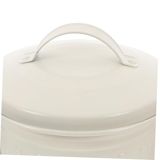 Elegant Vintage Iron Pen Holder Trash Can with Lid Small Compact Wastebasket for Desk Stylish Storage for Office Supplies and Easy to Clean