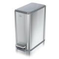 Clorox Slim Trash Can - 2.6 Gallon (10 Liter) Small Metal Trash Can with Soft Close Lid Step Pedal Removable Bucket - Stainless Steel Waste Bin for Narrow Spaces Bathroom and Office