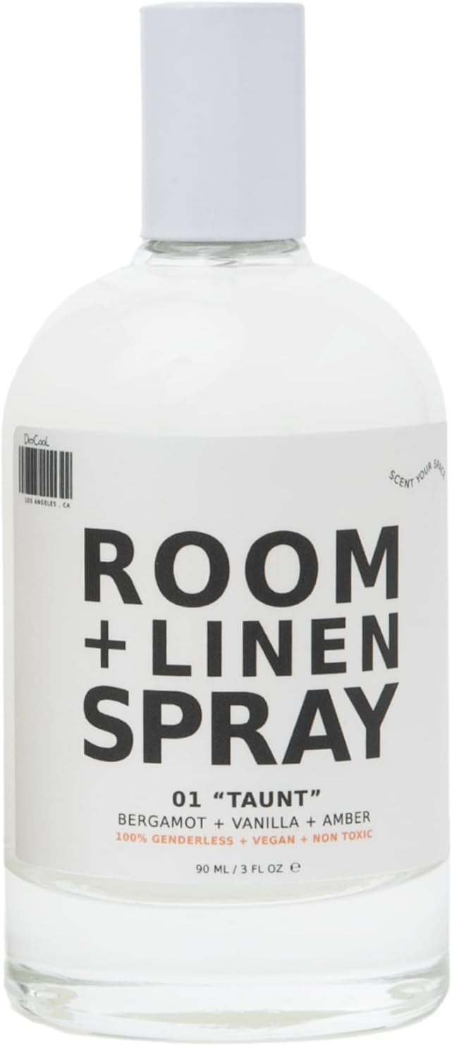 DedCool Room + Linen Spray | 01 Taunt | Natural Fabric &amp Linen Spray | Non-Toxic Essential Oil Infused | Freshens Home Bedding Couch Closet &amp Bath | 3 fl oz