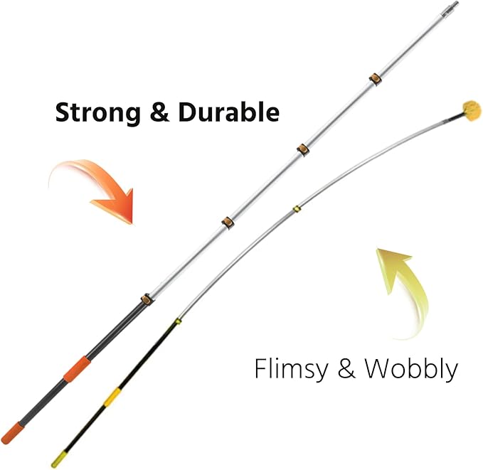 23 ft High Reach Cobweb Duster with Extension Pole Spider Web Brush with Lightweight 5 Stage 4-16.5 ft Telescoping Pole Soft Bristles Dusters for Outdoor Indoor Cleaning
