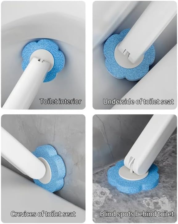 Disposable Toilet BrushToilet Bowl CleanerToilet Cleaning SuppliesToilet Bowl BrushAutomatic lid-Opening and Closing Toilet Brush with Holder 48 Refills for Cleaning and Bathroom Maintenance