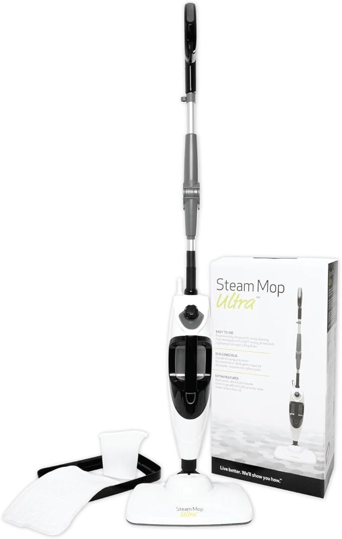 Steam Mop Ultra | Lightweight Steam Mop Cleans Hardwood Laminate Luxury Vinyl Plank Tile Linoleum and More