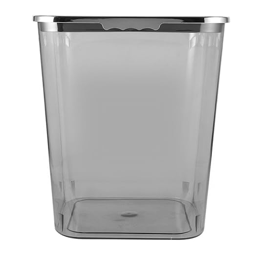 BESPORTBLE Large Trash Can 12L Plastic Wastebasket with Electroplated Pressed Ring Lid Household Garbage Bin for Bathroom Kitchen Home Use