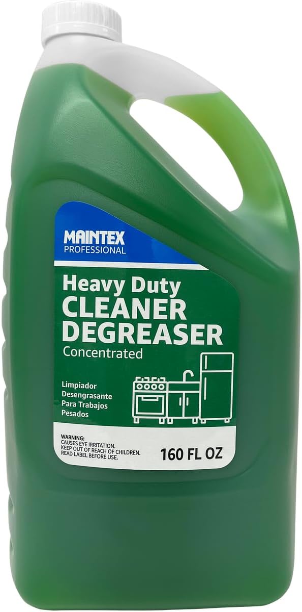 Maintex Professional Heavy Duty Cleaner &amp Degreaser Concentrated Formula - 160 fl oz 2 Pack (2.5 Gallons Total) - Industrial Strength Multi-Surface Cleaner