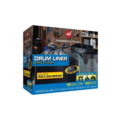Member's Mark 55 Gallon Drum Liner Black 80 Count