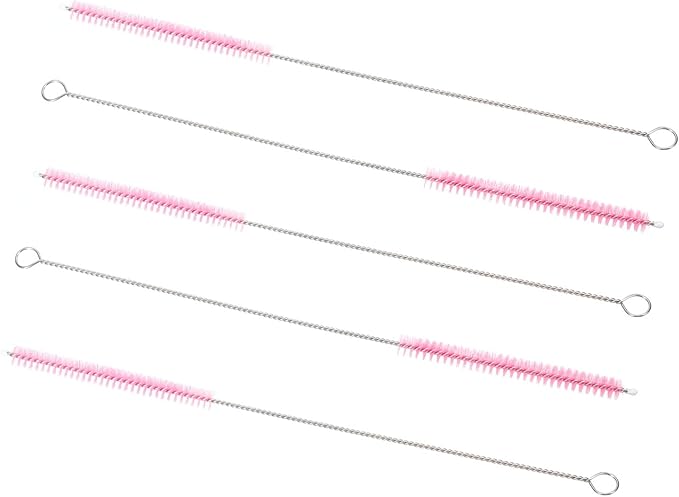 5Pcs 10 x5/16 Drinking Straw Cleaning Brush Nylon Cleaning Bottle Brush Pink