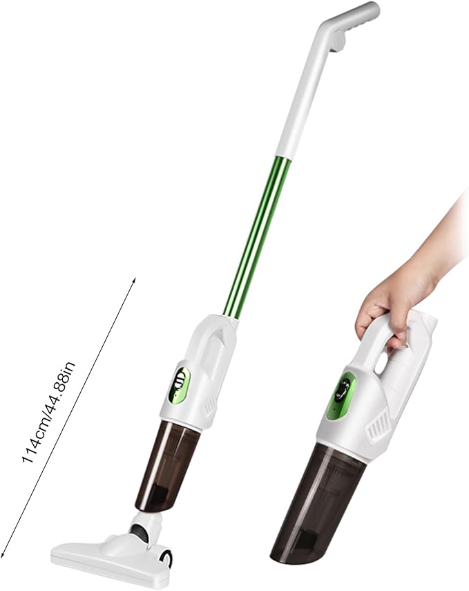 Tnfeeon Vacuum Cleaner 20000PA Powerful Suction Rechargeable Stick Vacuum Cleaner 2 in 1 Portable Low Noise Large Capacity Handhold Car Vacuum for Home Office Car (Green)