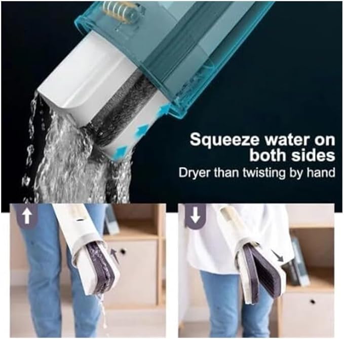 Lazy Person's Self-Washing Flat MopEasy Squeeze Butterfly Mop Self-Wash &amp Squeeze Dry Flat 360 Degree Rotating Hand-Free Wash Household Floor Effortless Cleaning 12027