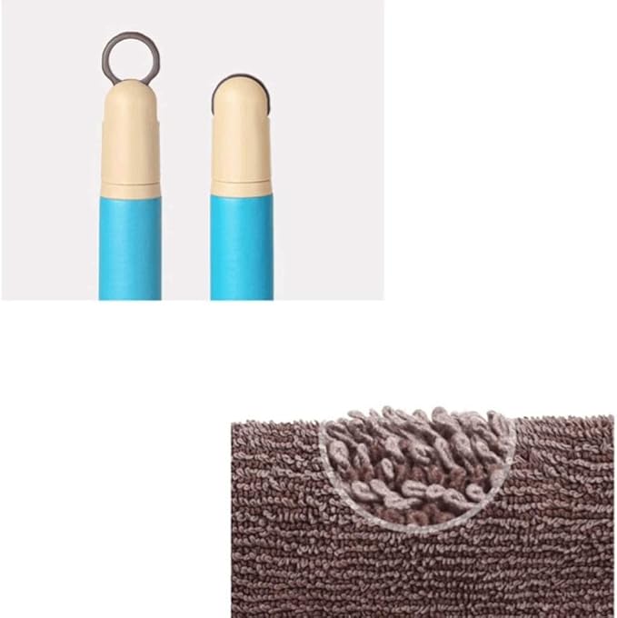 Brown Mop Professional Microfiber for Hardwood Laminate Tile Floor Cleaning Stainless Steel Telescopic Handle