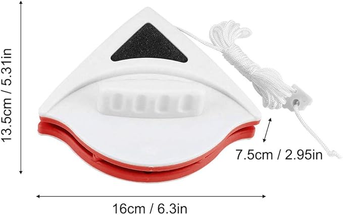 Double-Sided Magnetic Window Cleaner Glass Cleaning Glider Washing Wiper Cleaning Tool Brush for High-Rise And Car Window(15-24mm-Red)
