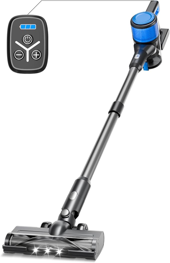 KIKETECH Cordless Vacuum Cleaner Stick Vacuum Cleaners for Home Lightweight Vacuum for Pet Hair/Carpet/Floor Blue