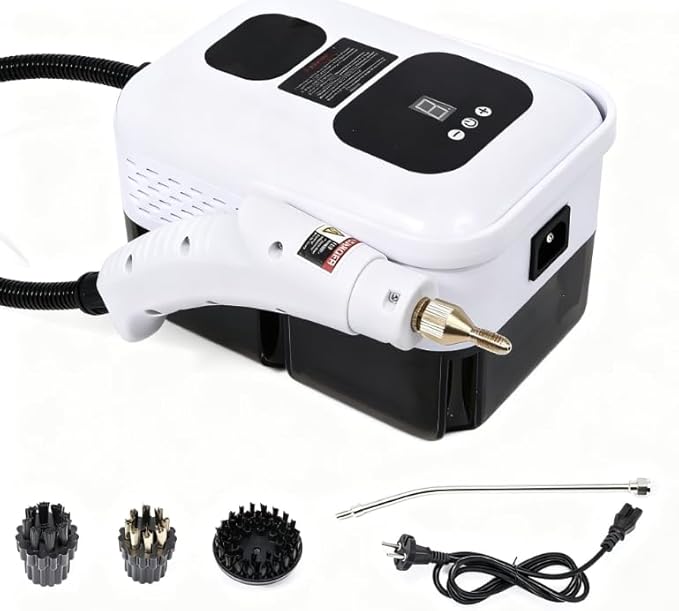 Handheld Steam Cleaner 1500W High-Pressure Steamer for Cleaning 1-99 Min Timer &amp 6 Steam Settings 1.2L Capacity with Brush Heads Ideal for Kitchen Bathroom Tile and Car Interior
