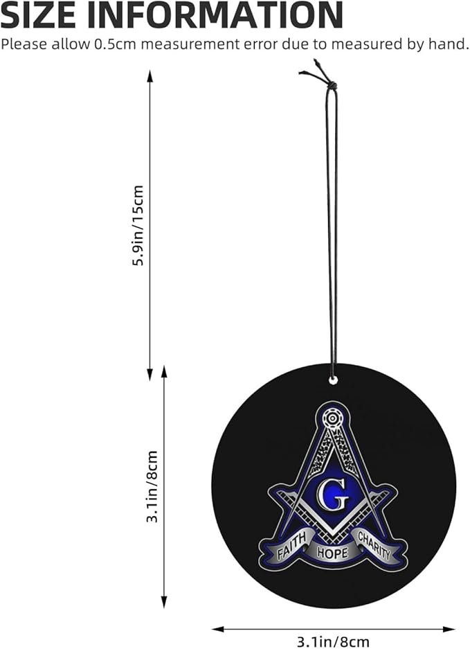 Faith Hope Charity Masonic Freemason Drive In Freshness: 4 Set Car Air Freshener Cards