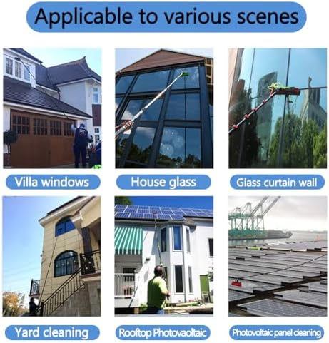 Glass Cleaning Brush Home Water Fed Telescopic Pole Kit Solar Panel Brush Rotating for Photovoltaic PanelTelescopic Roof Cleaning Brush with Water Pipes and Brooms Extendable Pole for High
